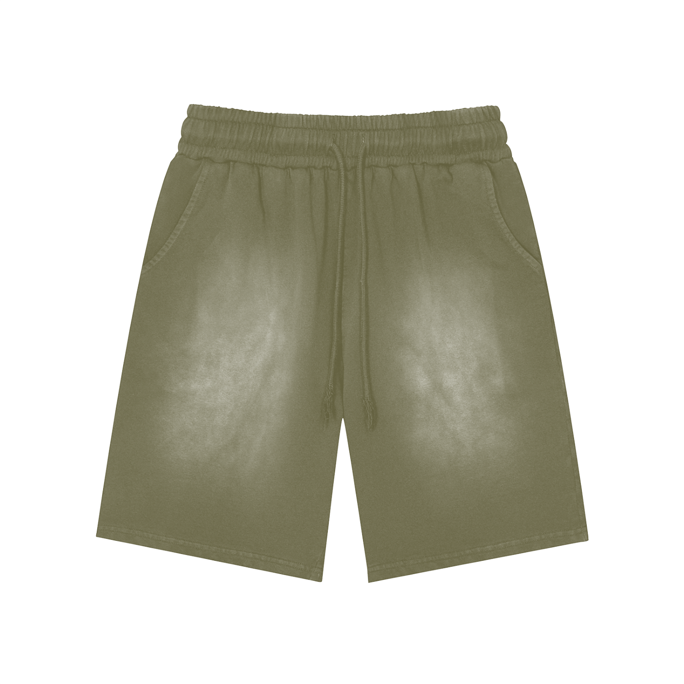 Rectangle Patch Monkey Washed Shorts - 360 GSM