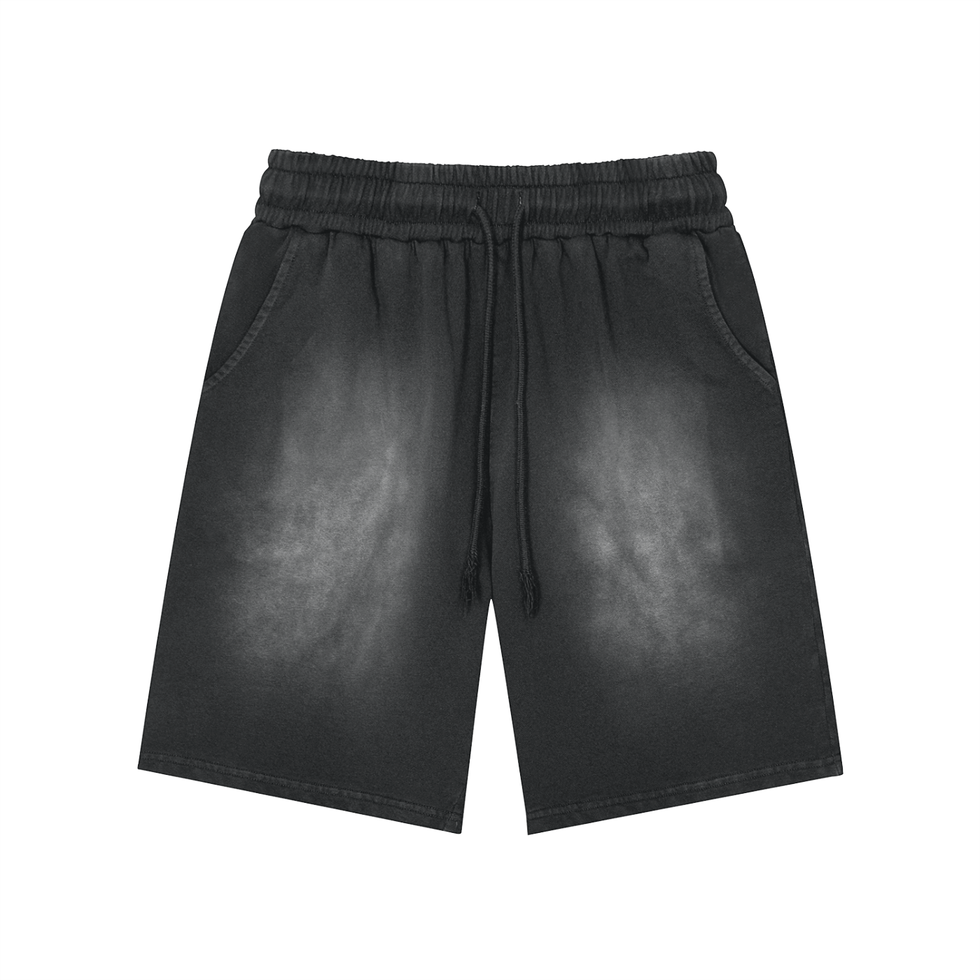 Rectangle Patch Monkey Washed Shorts - 360 GSM