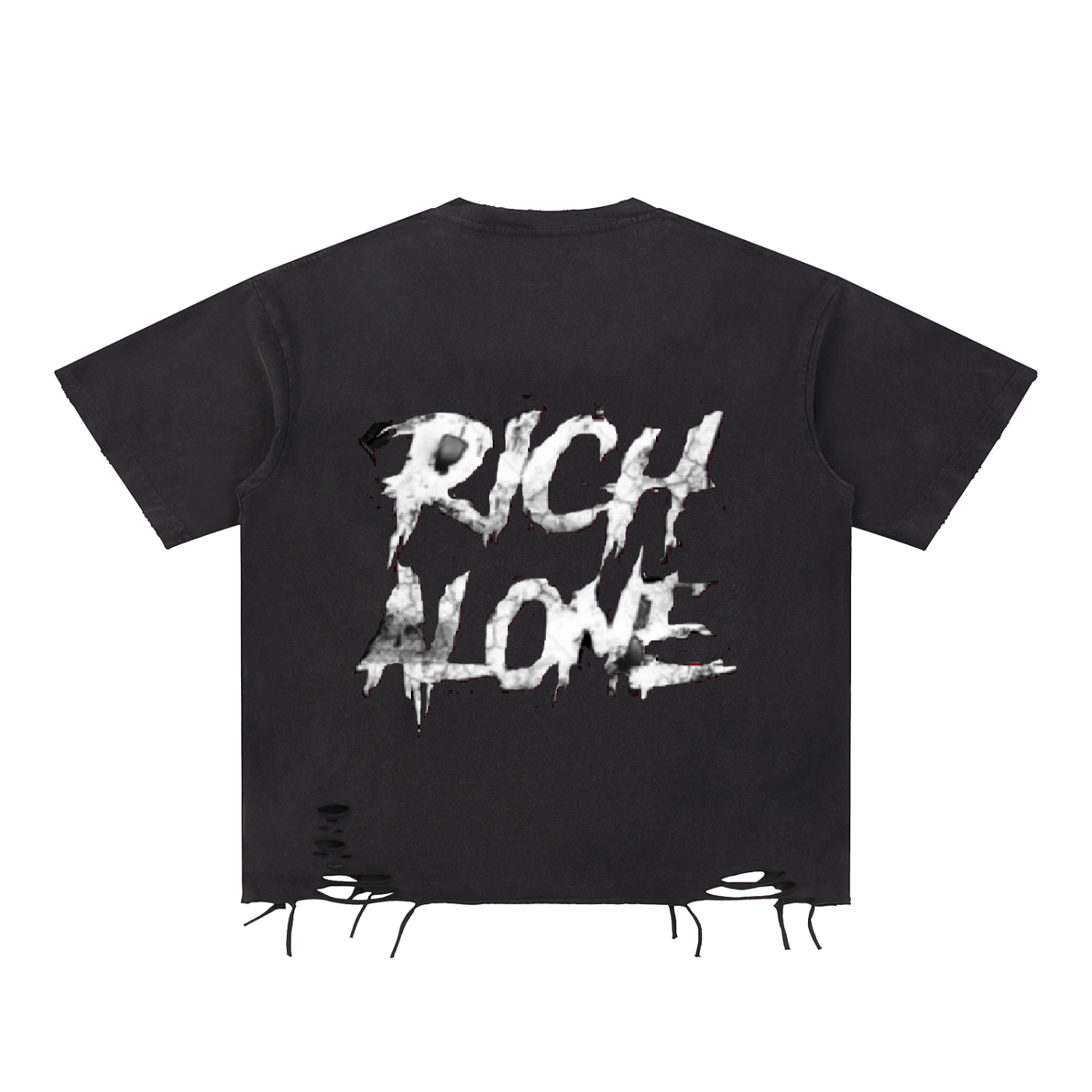 Snow Washed Raw-Hem T-Shirt